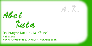 abel kula business card